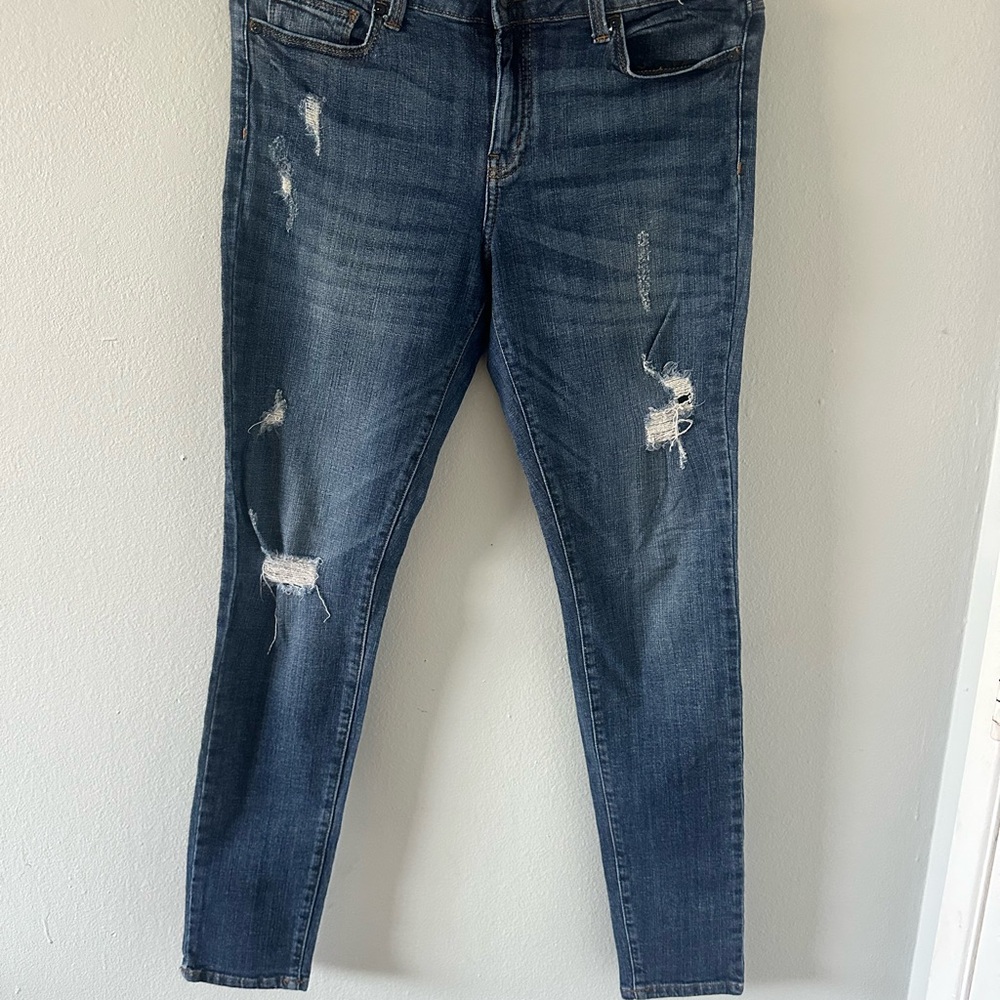 Eunina Blue Skinny Jeans Distressed Casual